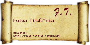 Fulea Titánia névjegykártya